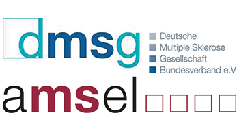 Logo der Partner des Neurozentrum Ravensburg. Oben die Deutsche Multiple Sklerose Gesellschaft und darunter die neurologische Gesellschaft "amsel"
